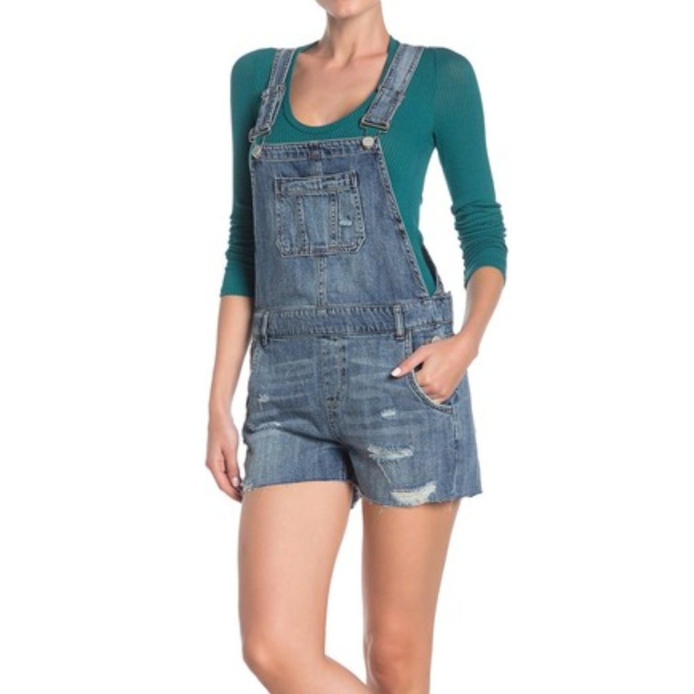 NEW BLANKNYC Denim Ripped Jean Short Overalls
